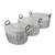 Set Of Three Black Oval Wire Baskets with White Fabric Liners and Handles N270-379831