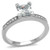 3W1209 - Rhodium Brass Ring with AAA Grade CZ  in Clear A874-3W1209