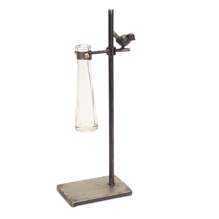 Set of Two Clear and Black Metal and Glass Apothecary Jar N270-516217