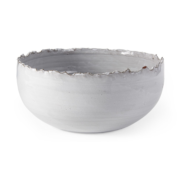 Artisan Gray White Ceramic Centerpiece Bowl N270-392177
