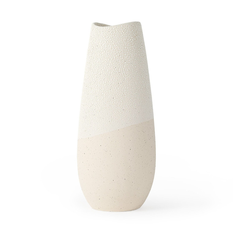 Blush Two Tone Organic Crackle Glaze Ceramic Vase N270-397589