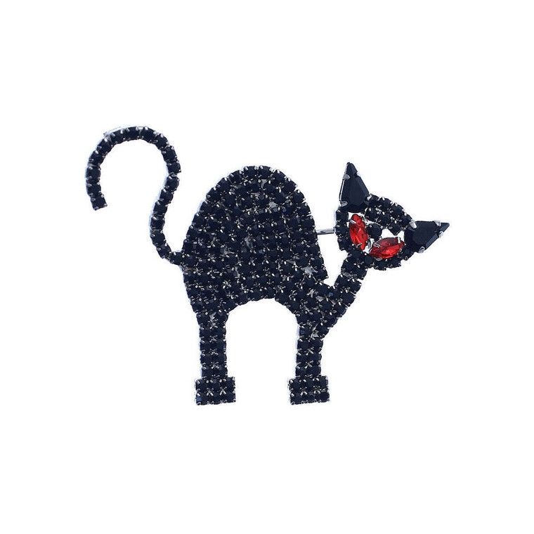 Black Cat Halloween Pin T226-9485435928895