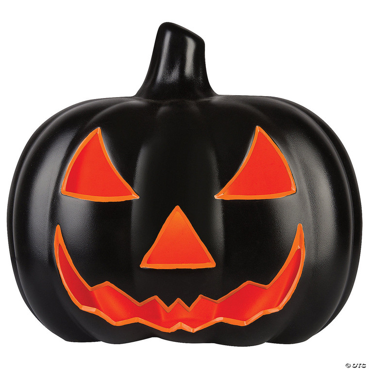 17inch Scary Black Jack O Lantern with Orange Light Halloween Decoration N274-MR01SS551016G