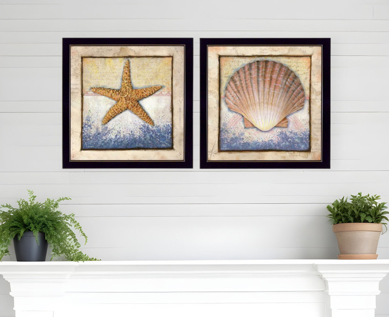 Set Of Two Sea Journey Black Framed Print Wall Art N270-405710