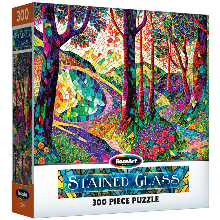 RoseArt Stained Glass Jigsaw Puzzle 300 Pieces 18 X24 Long Winding Road Pack of 1 N274-NM01716412_1
