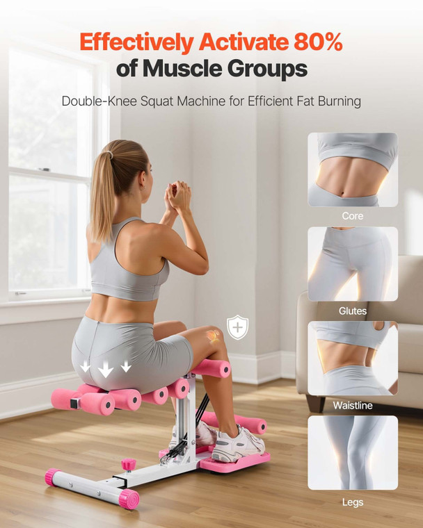 Deep Squat Machine, Adjustable Glutes Trainer Machine with 3 High-Strength Resistance Bands, Foldin E415-SXSDJZLSGZLK1SONK001V0