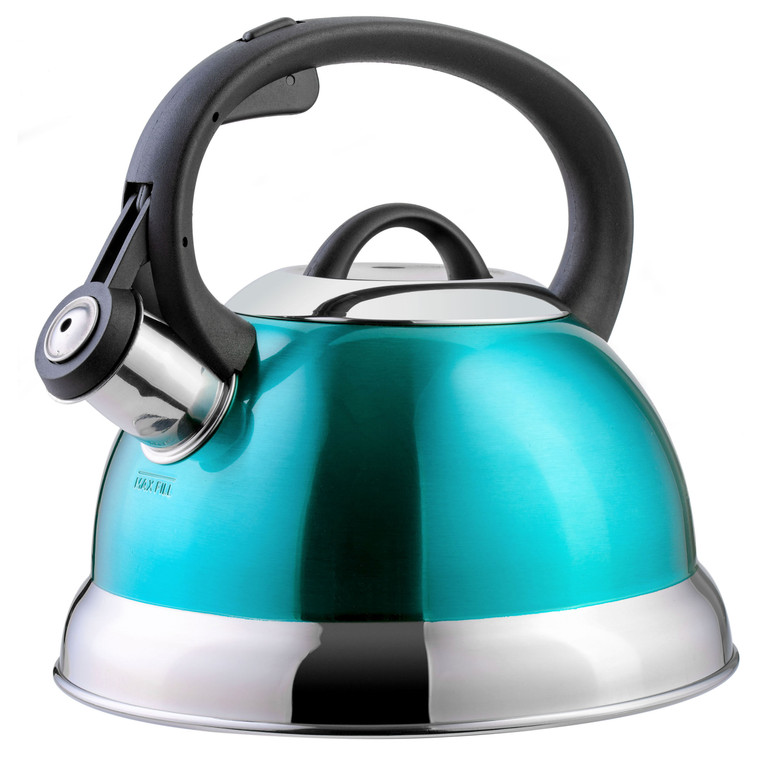 Mr. Coffee Flintshire 1.75 Quart Whistling Stovetop Tea Kettle in Turquoise D970-127555.01