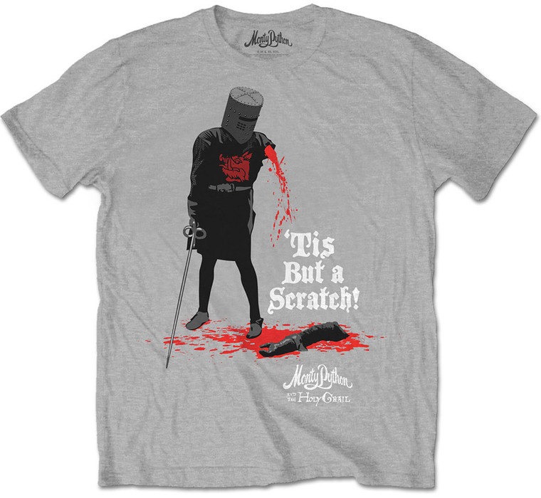 Monty Python & The Holy Grail 'Tis But  A Scratch Grey Cotton T-Shirt