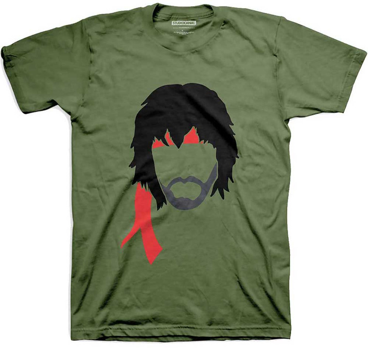 First Blood Rambo Block Print Green Cotton T-Shirt