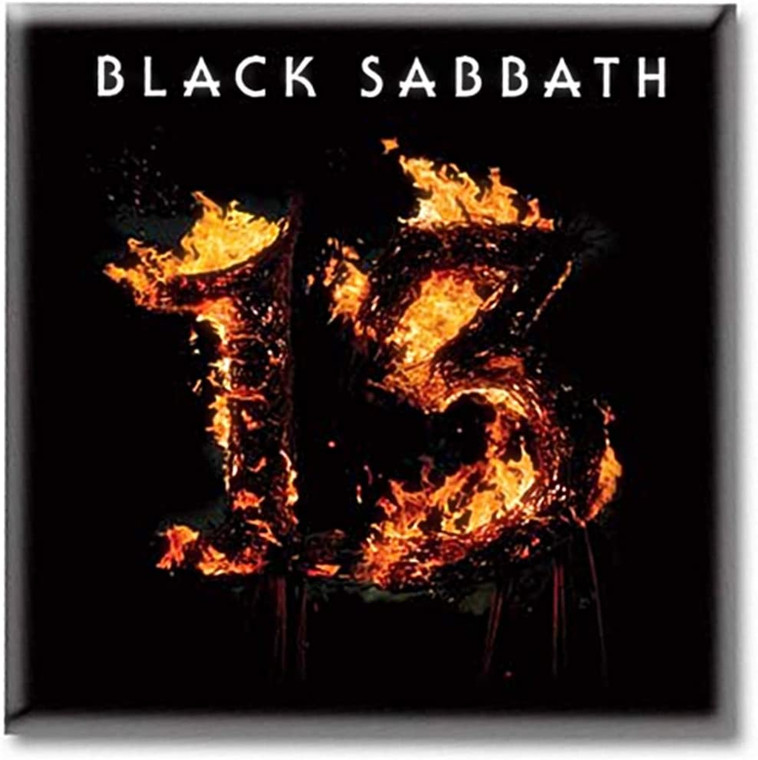 Black Sabbath 13 Flames Metal Fridge Magnet