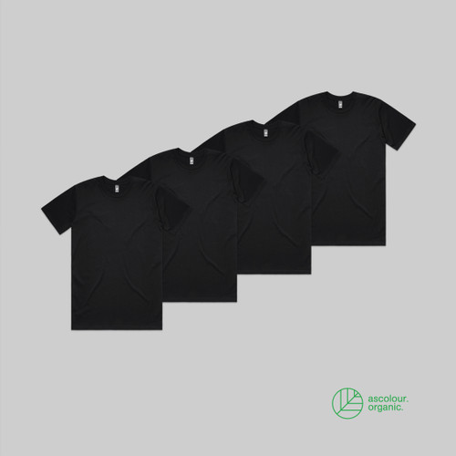 Black Organic Tee Bundle | 4 Pack