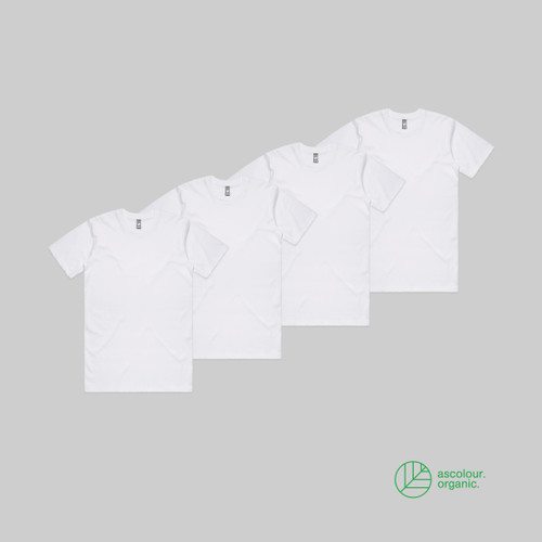 White Organic Tee Bundle | 4 Pack