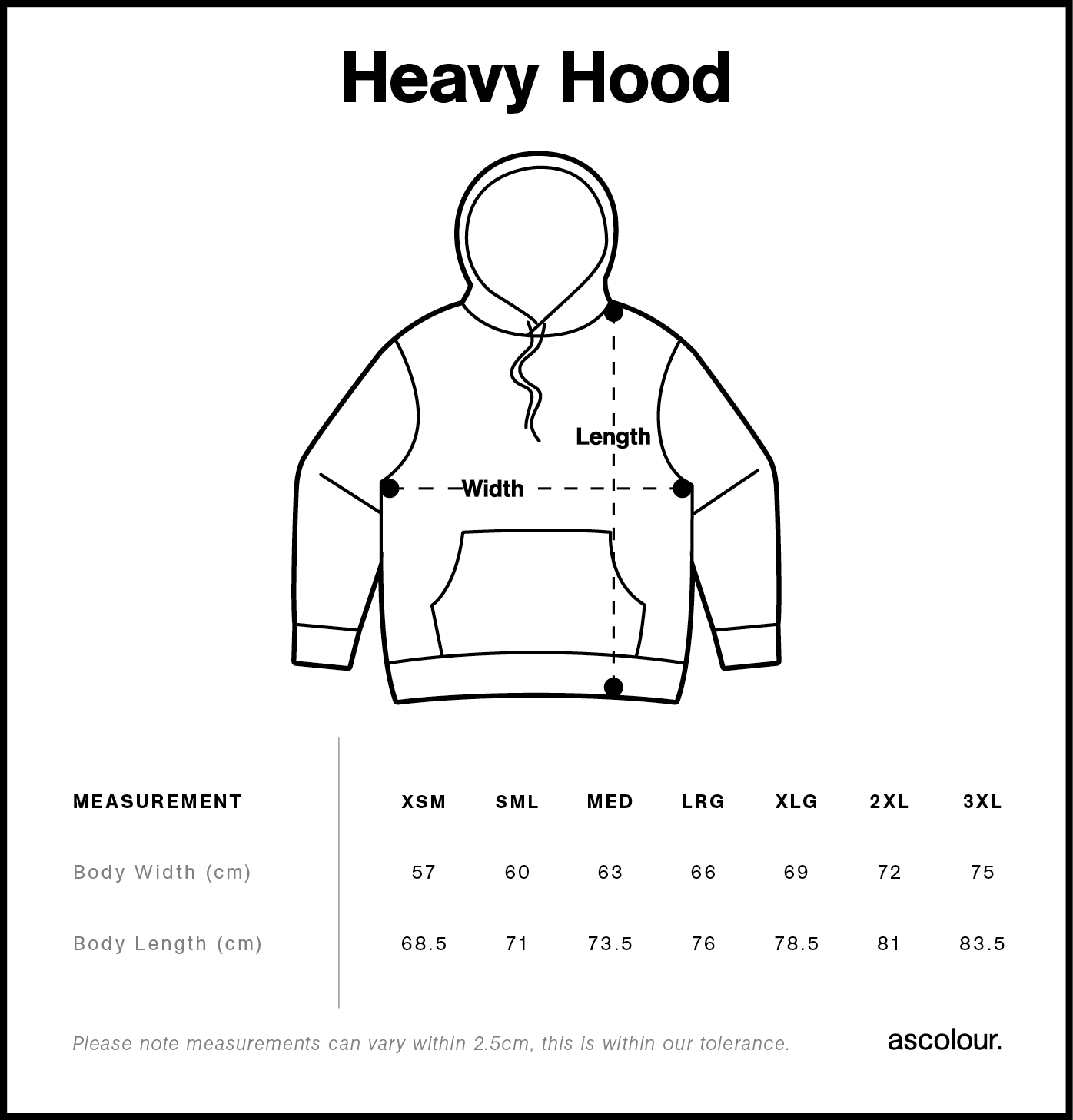 Heavy Hood 5146S size guide