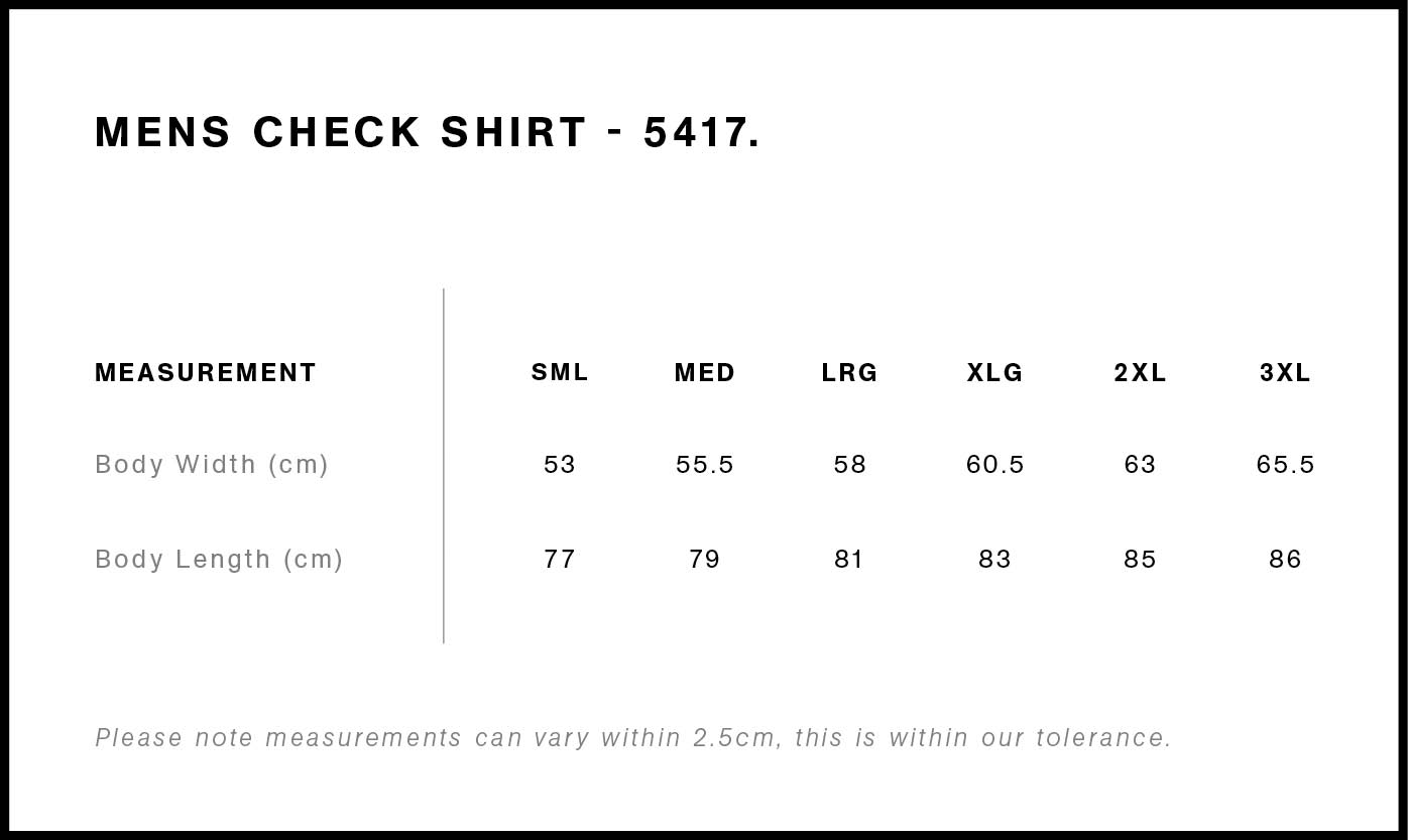 Check Shirt S 5417S size guide