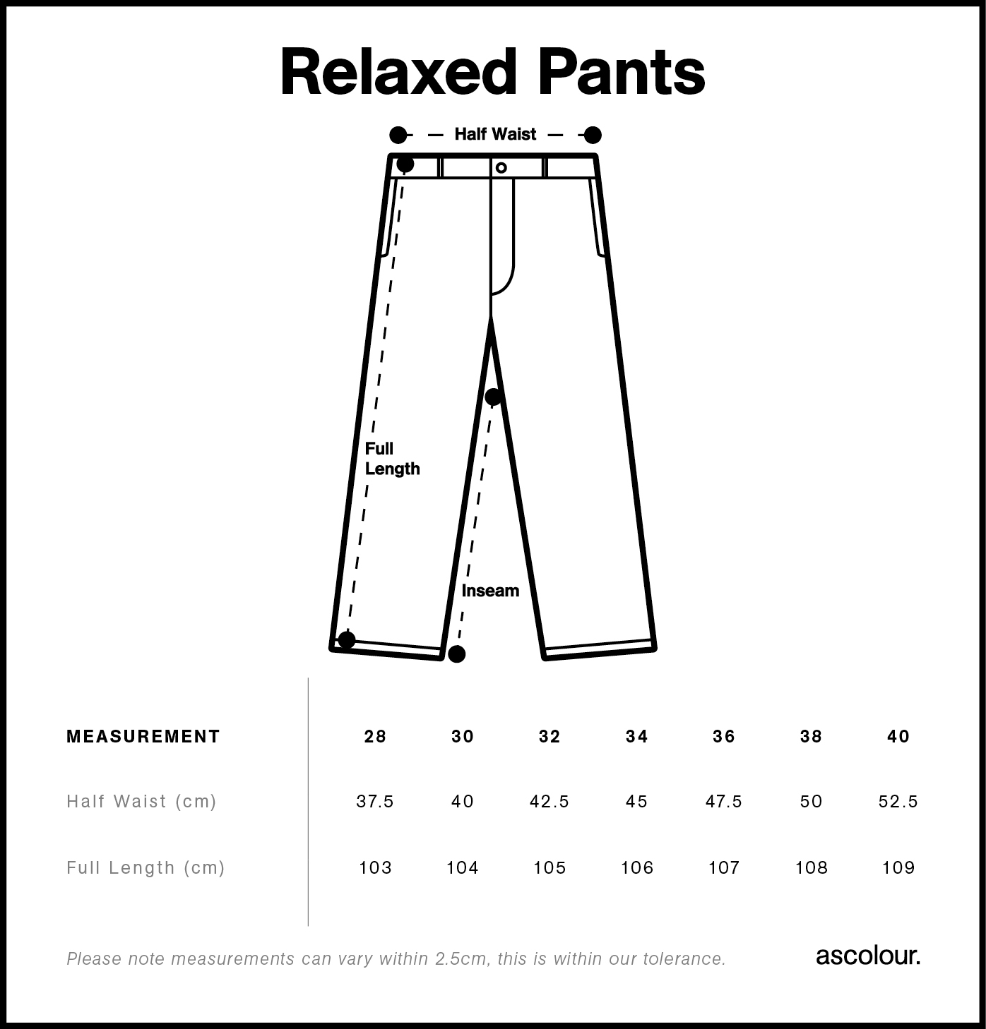 Relaxed Pants 5931S size guide