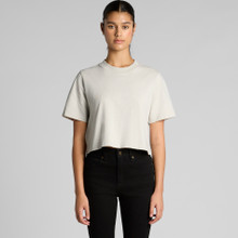 Wo's Heavy Faded Crop Tee – T Shirts – AS Colour – available in FADED BLACK, FADED BONE, FADED GREY – thumbnail 24 of 24