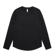 Wo's Maple Curve L/S Tee – T Shirts – AS Colour – available in BLACK, BONE, NAVY, WHITE – thumbnail 1 of 16