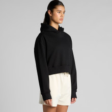 Wo's Relax Crop Hood – Hoodies – AS Colour – available in BLACK, BONE – thumbnail 6 of 10