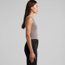 Wo's Faded Organic Rib Crop Tank – Singlets – AS Colour – available in FADED BLACK, FADED GREY – thumbnail 5 of 10