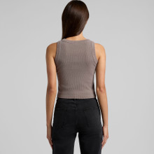 Wo's Faded Organic Rib Crop Tank – Singlets – AS Colour – available in FADED BLACK, FADED GREY – thumbnail 8 of 10