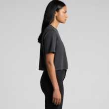 Wo's Stone Wash Heavy Crop Tee – T Shirts – AS Colour – available in BLACK STONE, GREY STONE – thumbnail 7 of 12