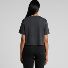 Wo's Stone Wash Heavy Crop Tee – T Shirts – AS Colour – available in BLACK STONE, GREY STONE – thumbnail 10 of 12