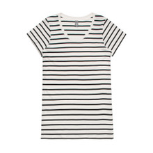 Wo's Loop Stripe Tee – T Shirts – AS Colour – available in NATURAL/BLACK, WHITE/NAVY – thumbnail 4 of 5