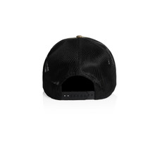 Stock Contrast Camo Trucker – Trucker Caps – AS Colour – available in DESERT CAMO/BLACK, TREE CAMO/BLACK – thumbnail 6 of 11