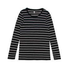 Wo's Fine Stripe L/S Tee – T Shirts – AS Colour – available in BLACK/WHITE – thumbnail 4 of 5