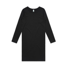 Wo's Mika Organic L/S Dress – Dresses – AS Colour – available in BLACK – thumbnail 1 of 5