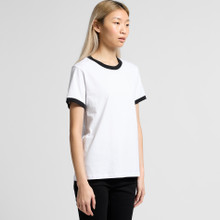 Wo's Maple Ringer Tee – T Shirts – AS Colour – available in WHITE/RED – thumbnail 2 of 12