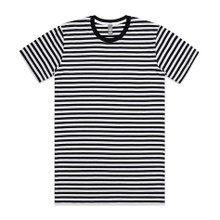 Staple Stripe Tee – T Shirts – AS Colour – available in BLACK/WHITE, NATURAL/MID BLUE, NAVY/WHITE – thumbnail 1 of 14