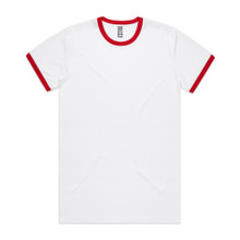 Staple Ringer Tee – T Shirts – AS Colour – available in WHITE/RED – thumbnail 7 of 12