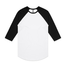 Raglan Tee – T Shirts – AS Colour – available in BLACK/WHITE, GREY MARLE/ASPHALT MARLE, WHITE/BLACK – thumbnail 11 of 18