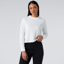 Wo's Mock L/S Tee – T Shirts – AS Colour – available in WHITE – thumbnail 1 of 9