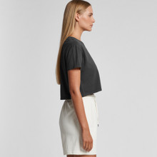 Wo's Faded Crop Tee – T Shirts – AS Colour – available in FADED BLACK – thumbnail 3 of 8