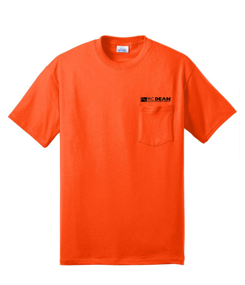 Core Blend 50% Cotton/50% Poly Pocket Safety Orange Front