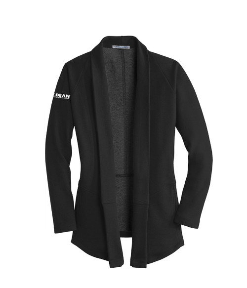 Women's Interlock Cardigan Black Heather Front