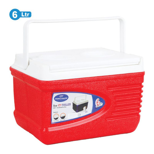 Chest Cooler: Red, 6 Cans, 4.8 qt Cooler Capacity, 12hr Ice Retention