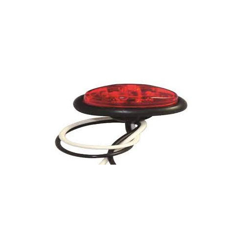 Mini-Oval-Marker-Light-w-Bare-Wire-Ends,-Red-Lens-Red