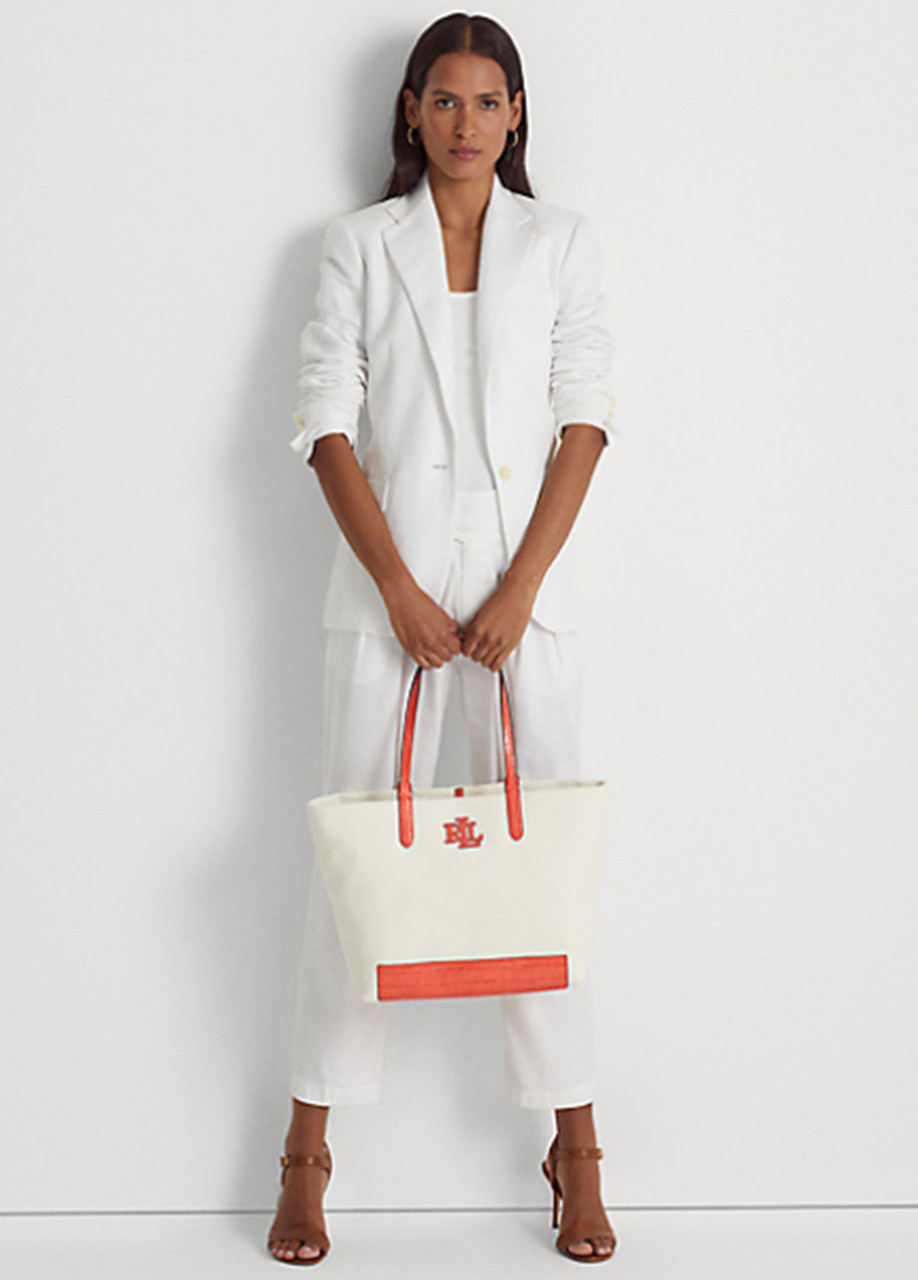 Lauren Ralph Lauren Canvas Large Devyn Tote Bag - Macy's