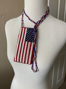 American Flag Beaded Glasses/Important Stuff Crossbody American Flag Beaded Glasses/Important Stuff Crossbody