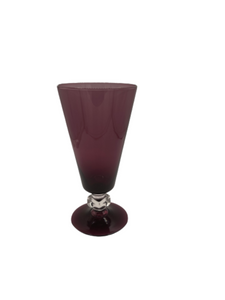 Amethyst Purple with Square Crystal Stem | 7" H | Vase or Glass | Vintage Amethyst Purple with Square Crystal Stem | 7" H | Vase or Glass | Vintage
