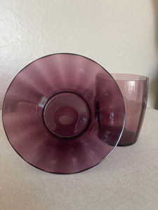 Amethyst Collectors Set of 2 | Flair Berry Bowl | Juice Glass | Vintage Amethyst Collectors Set of 2 | Flair Berry Bowl | Juice Glass | Vintage