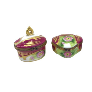 Limoges Box Set of 2 | "Peint Main" or Hand Painted | Made in France | Vintage Limoges Box Set of 2 | "Peint Main" or Hand Painted | Made in France | Vintage