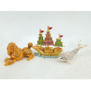 Poodle, Sailing Ship, Dolphin Jewelry Box Poodle, Sailing Ship, Dolphin Jewelry Box