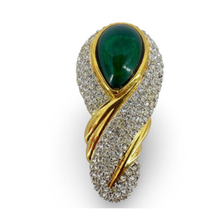 Eisenberg Original Gold, Green and Rhinestone Brooch | 1940’s | Vintage Eisenberg Original Gold, Green and Rhinestone Brooch | 1940’s | Vintage