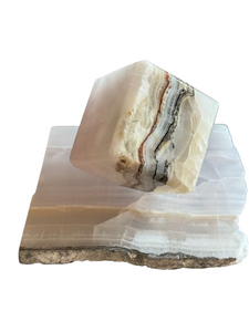 Rose and Gray Quartz Balancing Stone | Rose Quartz Coaster Base | NWT Rose and Gray Quartz Balancing Stone | Rose Quartz Coaster Base | NWT