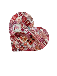 Hand Created Red Heart | Crafted with International Cancelled Stamps | NWT Hand Created Red Heart | Crafted with International Cancelled Stamps | NWT