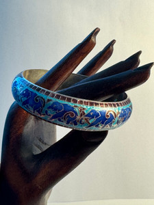Cloisonné Hand Created Elephant Bangle Bracelet | Blue | 925 Silver | NWT Cloisonné Hand Created Elephant Bangle Bracelet | Blue | 925 Silver | NWT